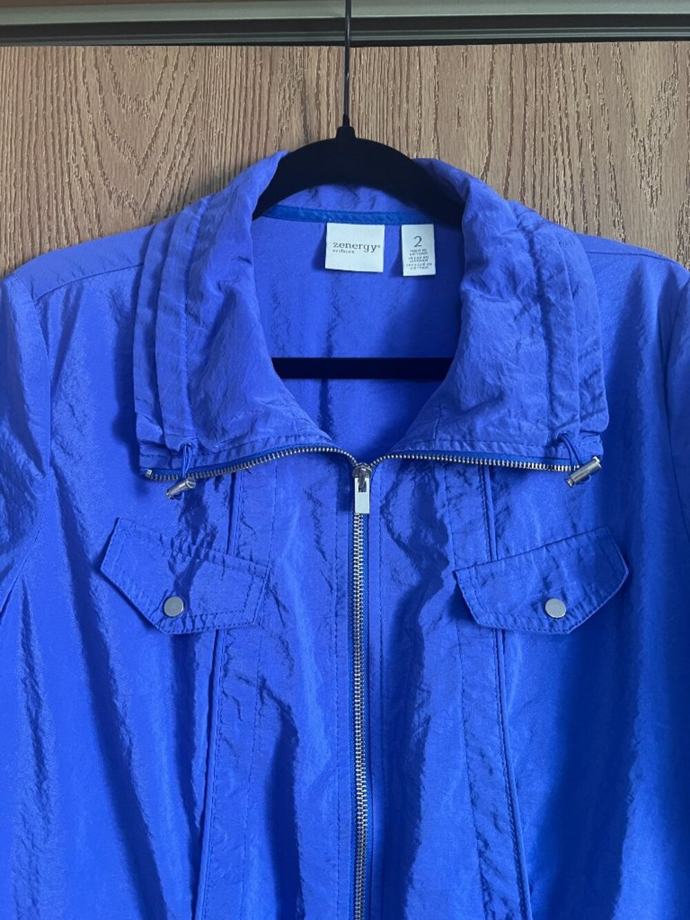 Chico's Zenergy Blue Lightweight Zip-Up Jacket - Picture 3 of 7